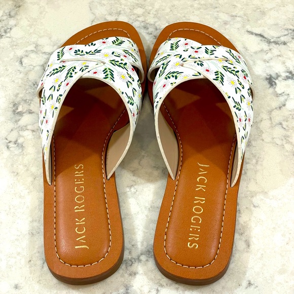 NIB Jack Rogers Slotted Daisy Print Sloane X-band sandal, Sizes 6.5 & 8 - Picture 2 of 9